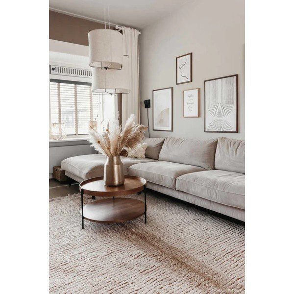 Beež-tellisevärvi puuvillane vaip 140x200 cm Duetto Toffee - Lorena Canals-image-4