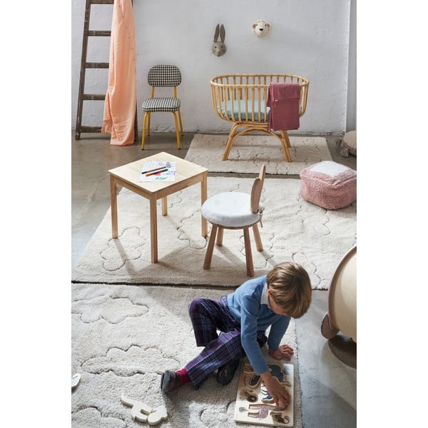Kreem pestav käsitsi kootud puuvillane laste vaip 120x160 cm Clouds - Lorena Canals-image-4