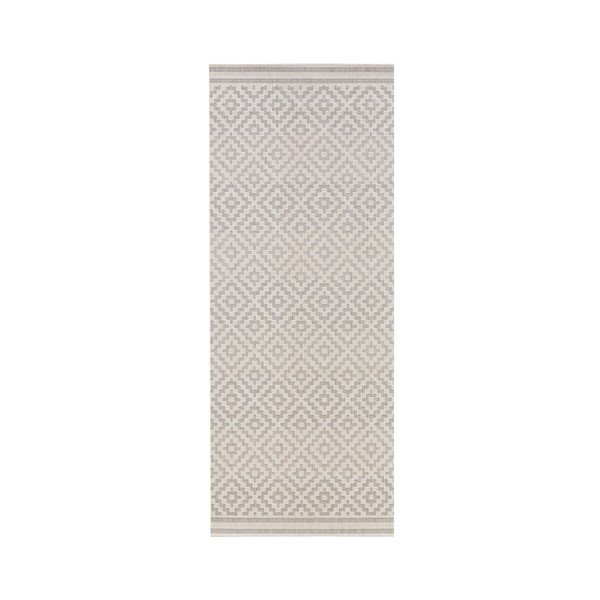 Šedo-krémový běhoun vhodný i na ven NORTHRUGS Meadow, 80 x 200 cm