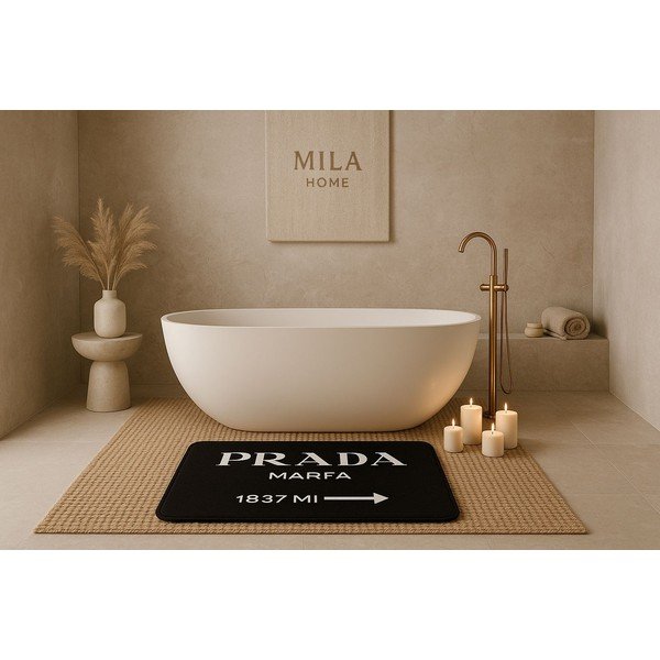 Must sametist vannitoavaip 60x100 cm Prada – Mila Home-image-3