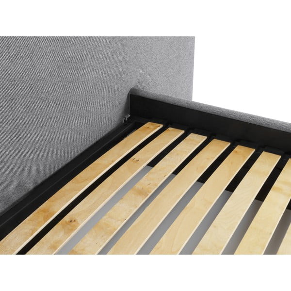 Hall polsterdatud kaheinimesevoodi koos panipaiga ja voodipõhjaga 180x200 cm Walter - Milo Casa-image-4