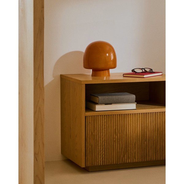 Oranž lauavalgusti klaasist varjuga (kõrgus 20 cm) Reig - Kave Home-image-4