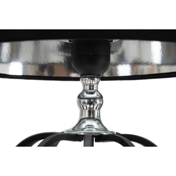 Must-hõbedane tekstiilist varjuga laualamp (kõrgus 44,5 cm) Darky - Mauro Ferretti-image-3
