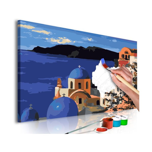 DIY set na tvorbu vlastního obrazu na plátně Artgeist Santorini, 60 x 40 cm