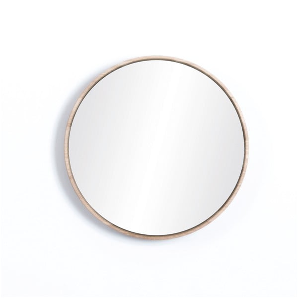 Täispuidust tammepuust raamiga seinapeegel , ⌀ 27 cm Look - Gazzda-image-1
