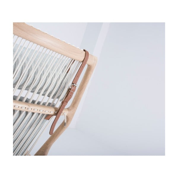 Tammepuidust tugitool sinihalli tekstiilist istmega Dedo - Gazzda-image-3