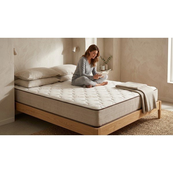 Keskmise/extrakindla vahtpolsterdusega kahepoolne madrats 180x200 cm Bamboo Eco Fresh - Moonia-image-1