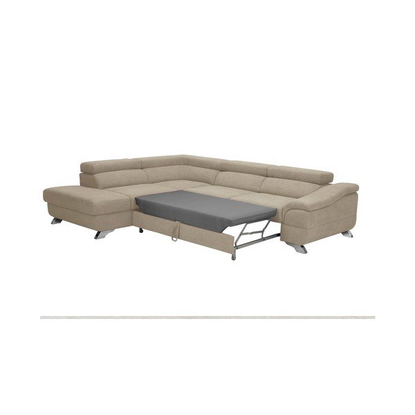 Hnědošedá rozkládací rohová pohovka se sametovým potahem Windsor & Co Sofas Gamma, levý roh-image-4