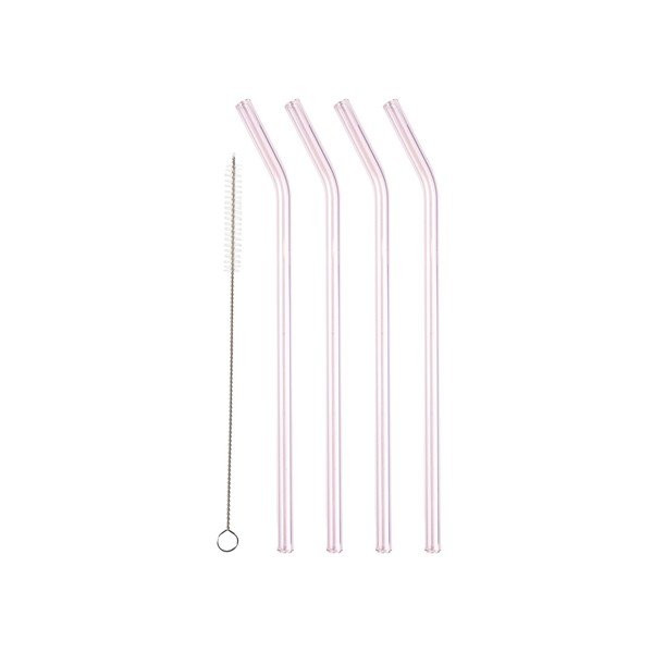 Klaasist kõrred 4tk komplektis koos puhastusharjaga - Lyngby Glas