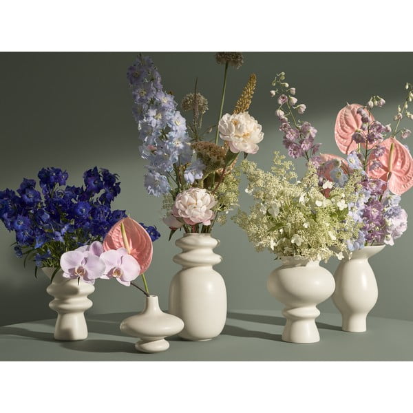 Kreemjas valge keraamiline vaas Kontur, kõrgus 29 cm - Kähler Design-image-3