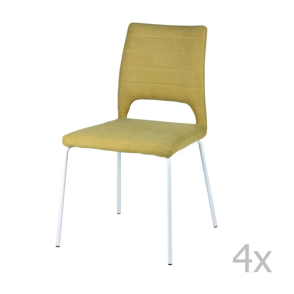 Sada 4 žlutých jídelních židlí sømcasa Lena