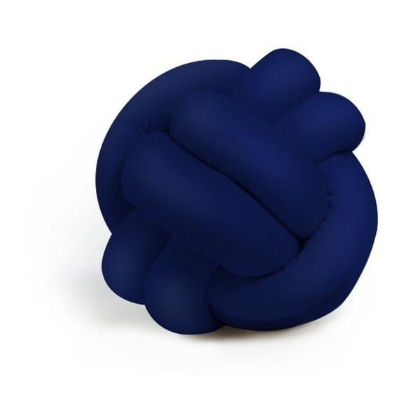 Tmavě modrý polštář Knot Decorative Cushion, ⌀ 25 cm