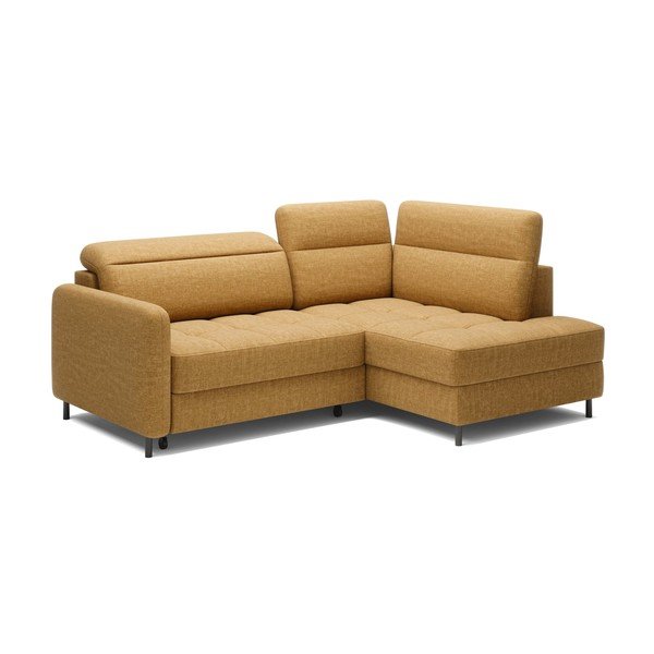 Kollane sametist lahtikäiv/sahtliga nurgadiivan (parem nurk/L-kujuline) Barea – ELTAP-image-2