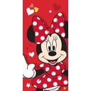 Punane puuvillane laste rätik 70x140 cm Minnie "Red heart" - Jerry Fabrics