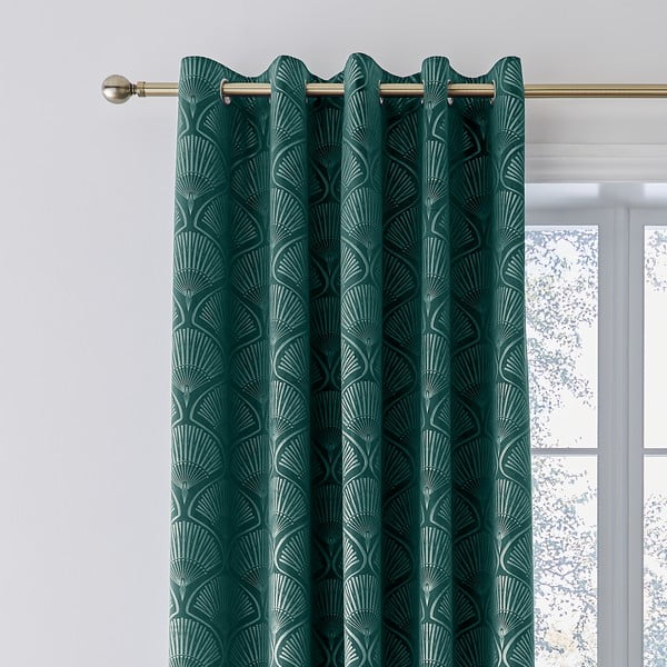 Rohelised dimout kardinad 2 tk komplektis 229x229 cm Art Deco Pearl - Catherine Lansfield