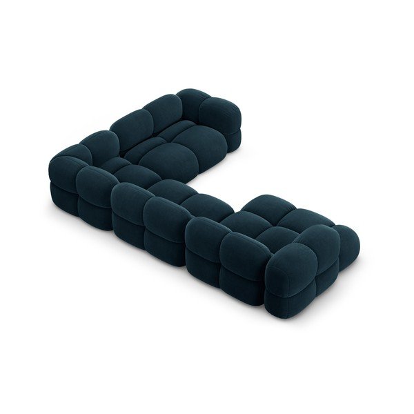  Tumesinine sametist nurgadiivan (parem nurk/U-kujuline) Loretto – Cosmopolitan Design-image-3