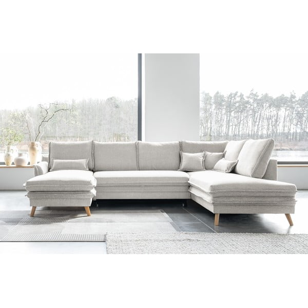 Beež U-kujuline diivanvoodi (parem nurk) Charming Charlie – Miuform-image-1