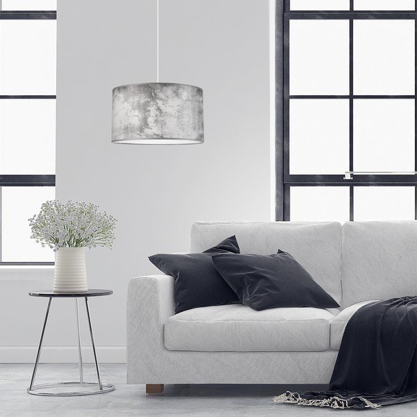 Hall rippvalgusti tekstiilist varjuga ø 35 cm Print - LAMKUR-image-1