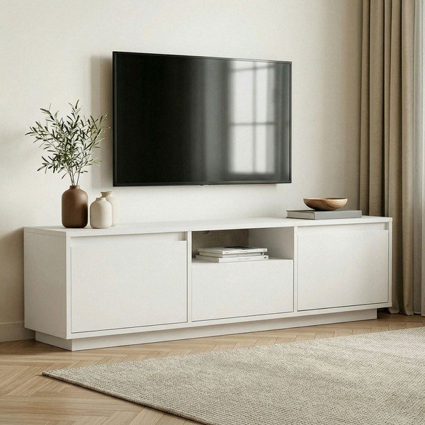 Valge telekaalus 160x42x30 cm Sentinel - Kalune Design-image-1