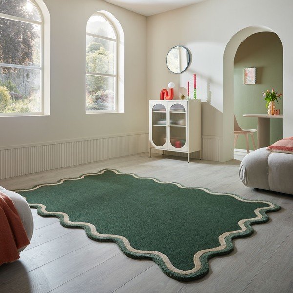 Tumeroheline käsitsi kootud villasegu vaip 120x170 cm Rivo Wool - Flair Rugs-image-1
