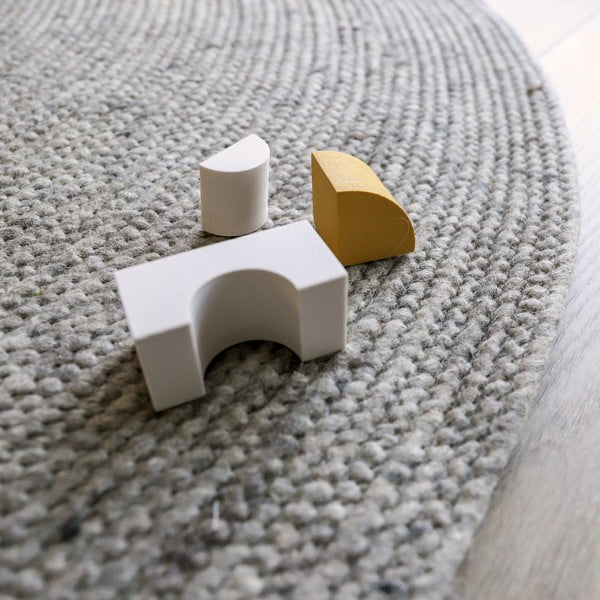 Hall käsitsi valmistatud villast ja puuvillasegust vaip , ø 140 cm Neethu - Nattiot-image-3