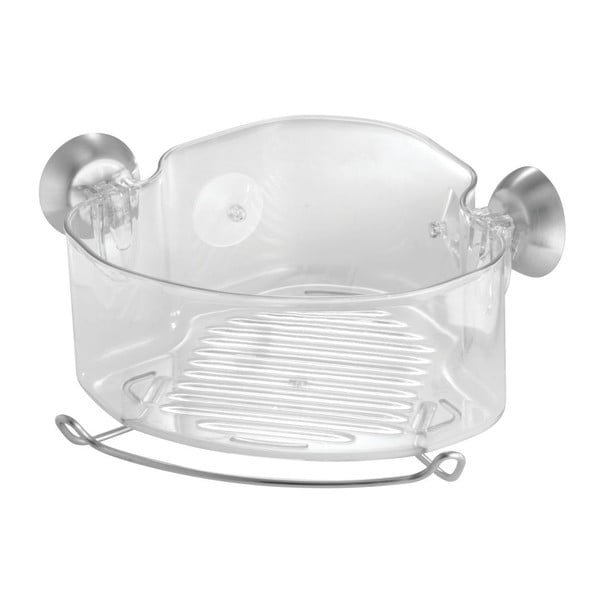 Transparentní rohový samodržící košík iDesign Soap Shower