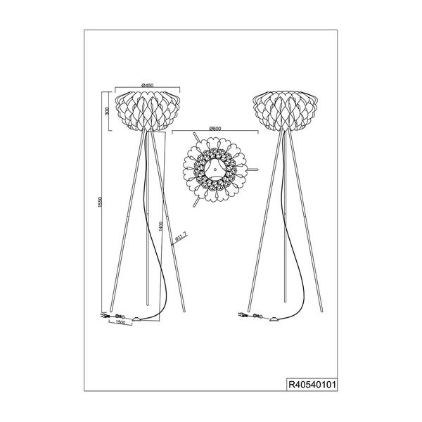 Bílá stojací lampa Reality Tilia, výška 155 cm-image-2