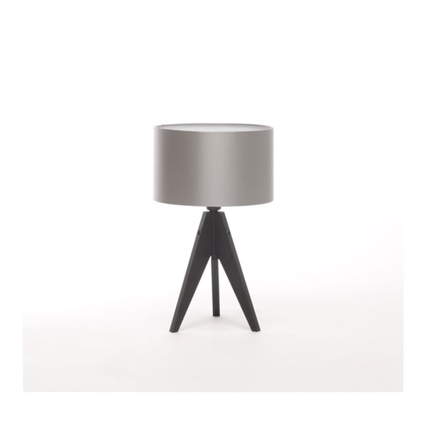 Stříbrná  stolní lampa 4room Artist, černá lakovaná bříza, Ø 25 cm