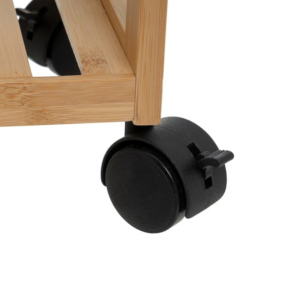 Must-bambusest ratastega riiul 44x75 cm - Casa Selección-image-2