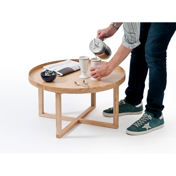 Ümmargune puidust laud, Ø 66 cm - Wireworks-image-1