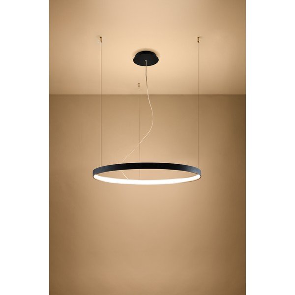 Must alumiiniumist LED-rippvalgusti ø 78 cm RIO - Thoro-image-3