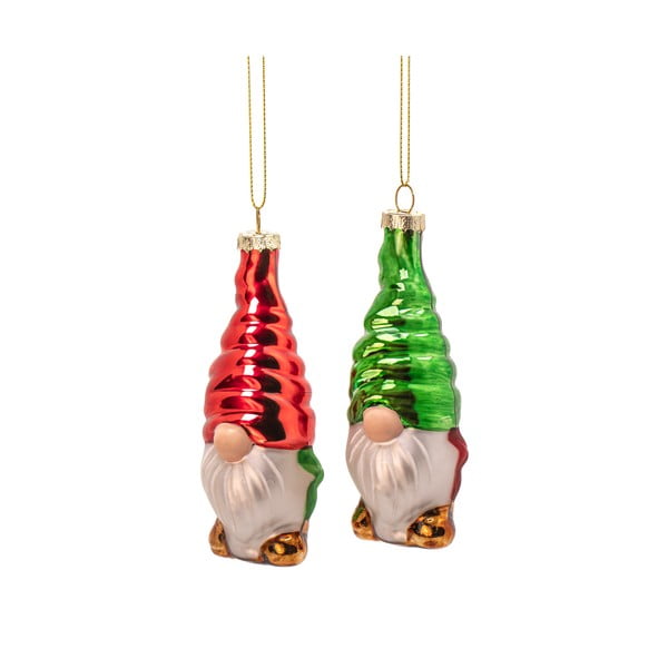 Klaasist käsitsi valmistatud jõulukaunistused 2tk komplektis ø 4cm Gonk - Sass & Belle