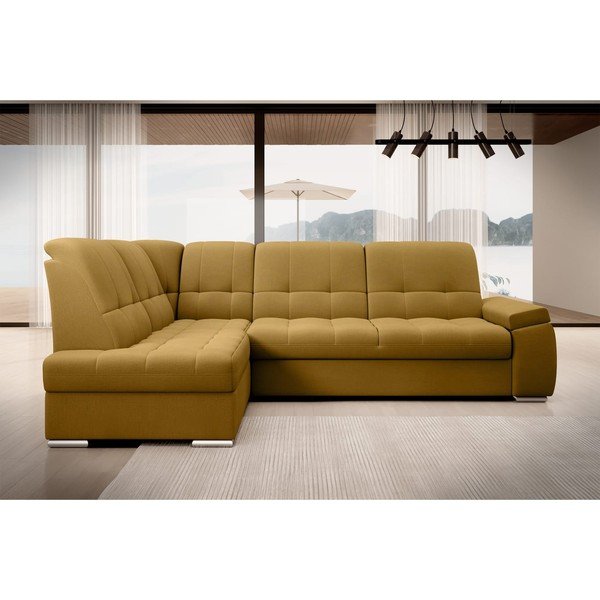 Kollane sametist lahtikäiv/sahtliga nurgadiivan (vasak nurk/L-kujuline) Sado – ELTAP-image-3