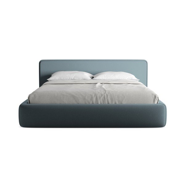 Sinine polsterdatud kaheinimesevoodi koos voodipõhja ja panipaigaga 180x200cm Kiana - Makamii-image-4