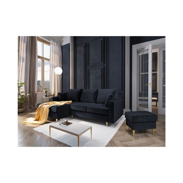 Tmavě modrý puf Mazzini Sofas Muguet, 60 x 45 cm-image-3