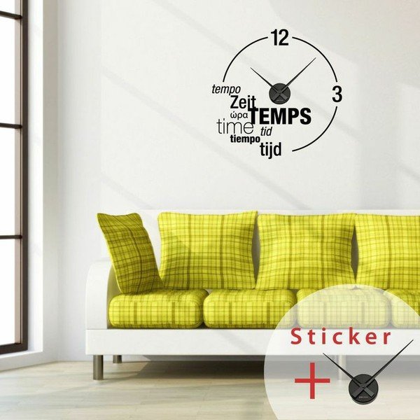 Samolepka Clock Wall, 55x55 cm