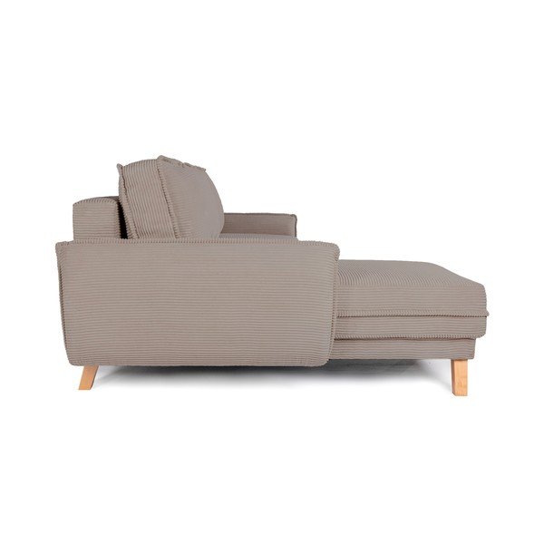 Taupe-pruuni värvi velvetist diivanvoodi/nurgadiivan panipaigaga Tori - Bonami Selection-image-2