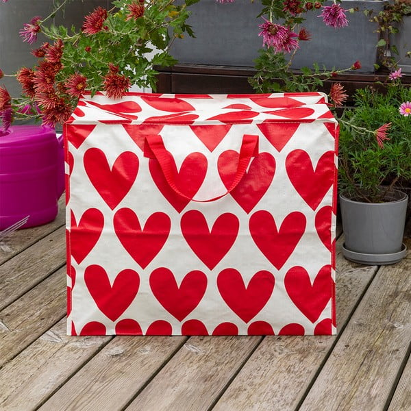 Taaskasutatud plastikust riiete hoiukott 58x28x48 cm Hearts - Rex London-image-1