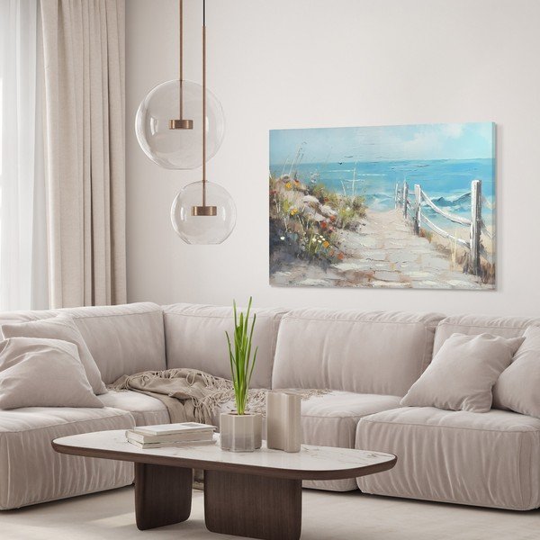 Käsitsi maalitud elementidega maal 100x70 cm Sunny Beach - Styler-image-1