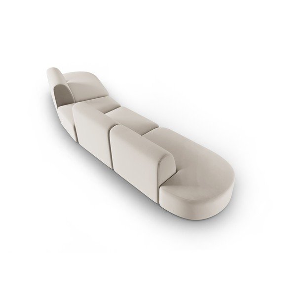 Beež sametist diivan (parem nurk) 428 cm Paolo - Milo Casa-image-3