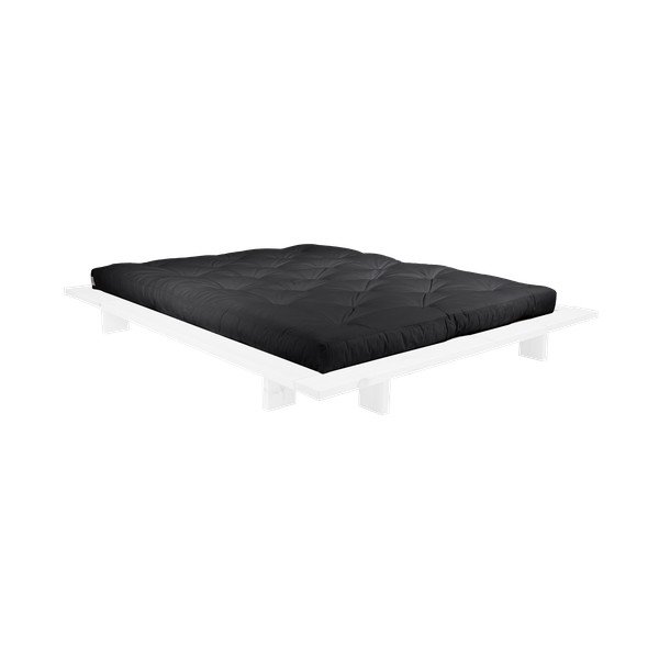 Dvoulůžková postel z borovicového dřeva s matrací Karup Design Japan Comfort Mat White/Black, 140 x 200 cm