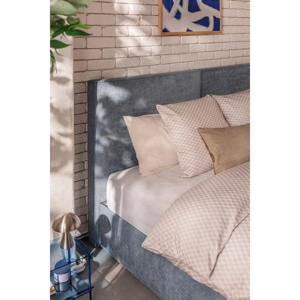 Sinine polsterdatud kaheinimesevoodi koos voodipõhja ja panipaigaga 180x200cm Thessa Bold - Bonami Selection-image-3