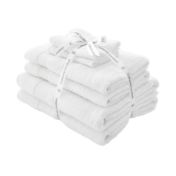 Valged froteerätikud 6tk komplektis Anti-Bacterial - Catherine Lansfield