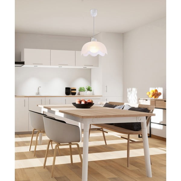 Valge rippvalgusti klaasist lambivarjuga ø 25 cm Bratek - Candellux Lighting-image-1