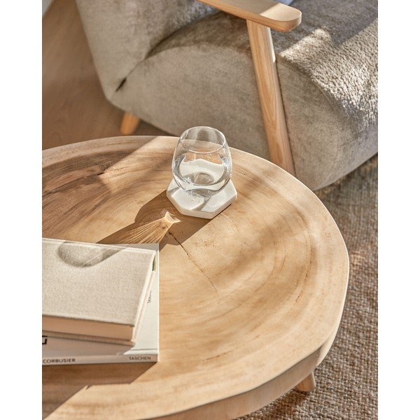 Ümmargune küljelaud mungguri täispuidust ø 65 cm Wellcres – Kave Home-image-2