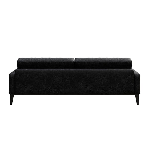 Černá kožená pohovka MESONICA Musso Tufted, 210 cm-image-3
