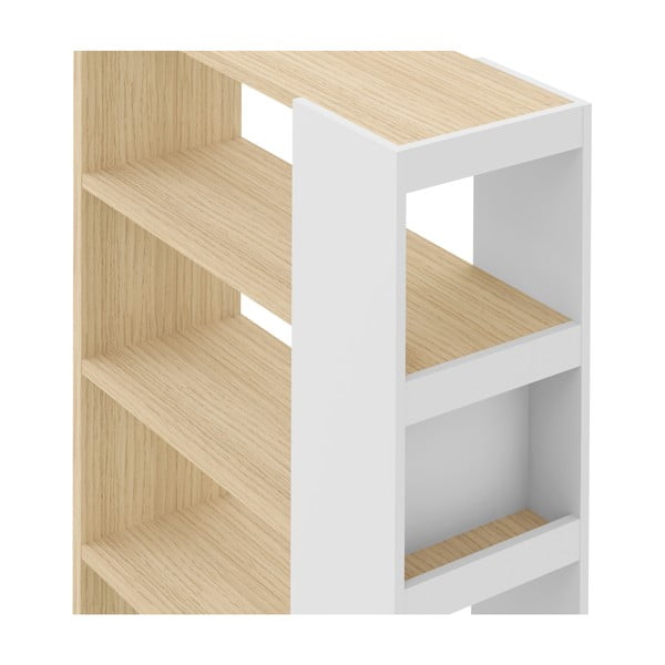 Valge tamme raamaturiiul 90x188 cm Ella - TemaHome-image-1