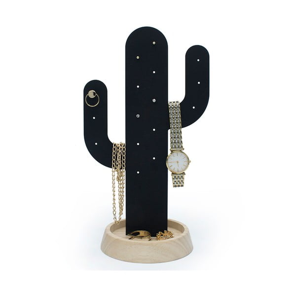 Černý stojánek na šperky Qualy&CO Cactus