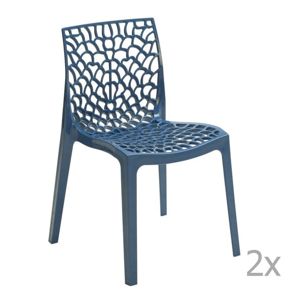 Sada 2 modrých jídelních židlí Castagnetti Apollonia
