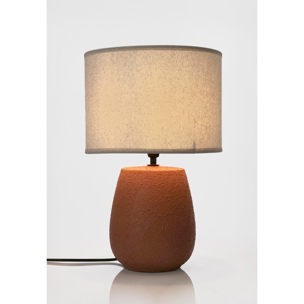Terrakota värvi keraamiline laualamp tekstiilist varjuga (kõrgus 41,5 cm) Irvin - Yes Everyday-image-2